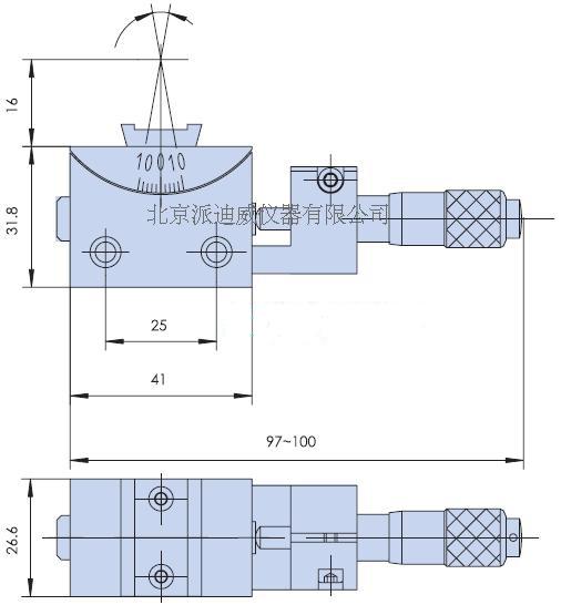 PT-SD309 精密型手動(dòng)角位臺 分厘卡 微分頭 手動(dòng)位移臺