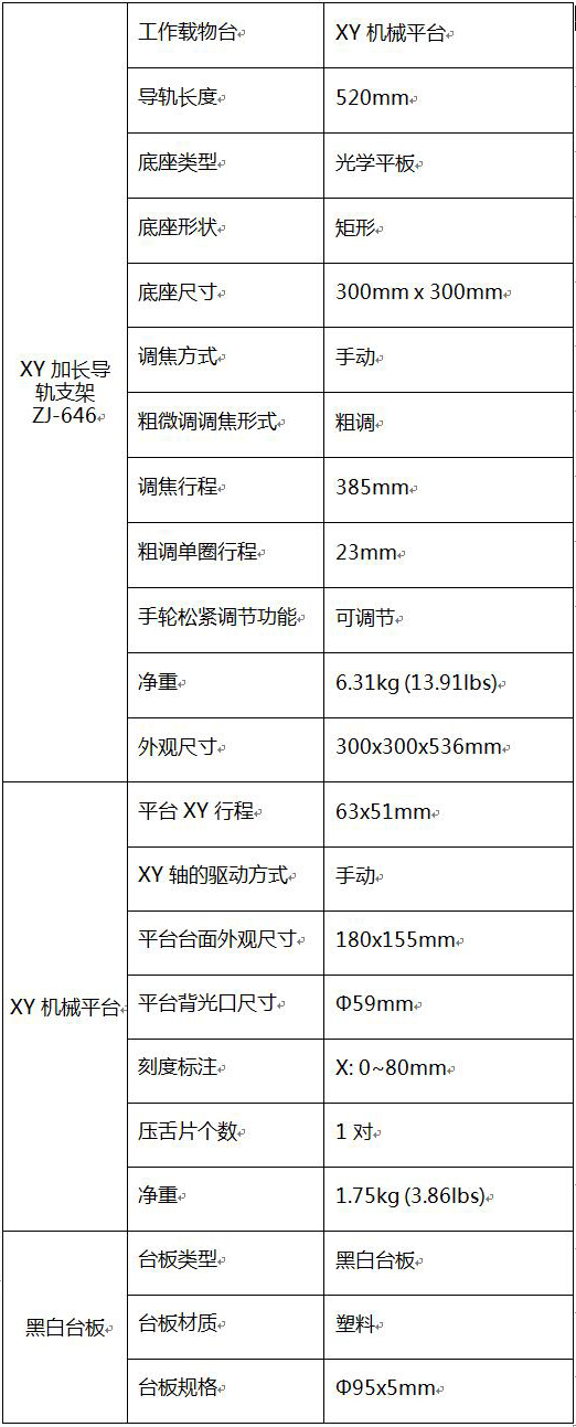 ZJ-646 XY加長(zhǎng)導(dǎo)軌支架 顯微鏡支架