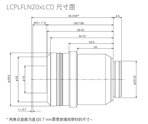 奧林巴斯 液晶長工作距離平場半復(fù)消色差物鏡 LCPLFLN-LCD