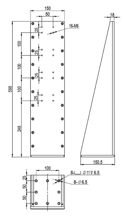 直角固定塊 PJK11 硬鋁材質(zhì) 連接件 尺寸598mm*150.5mm*150mm