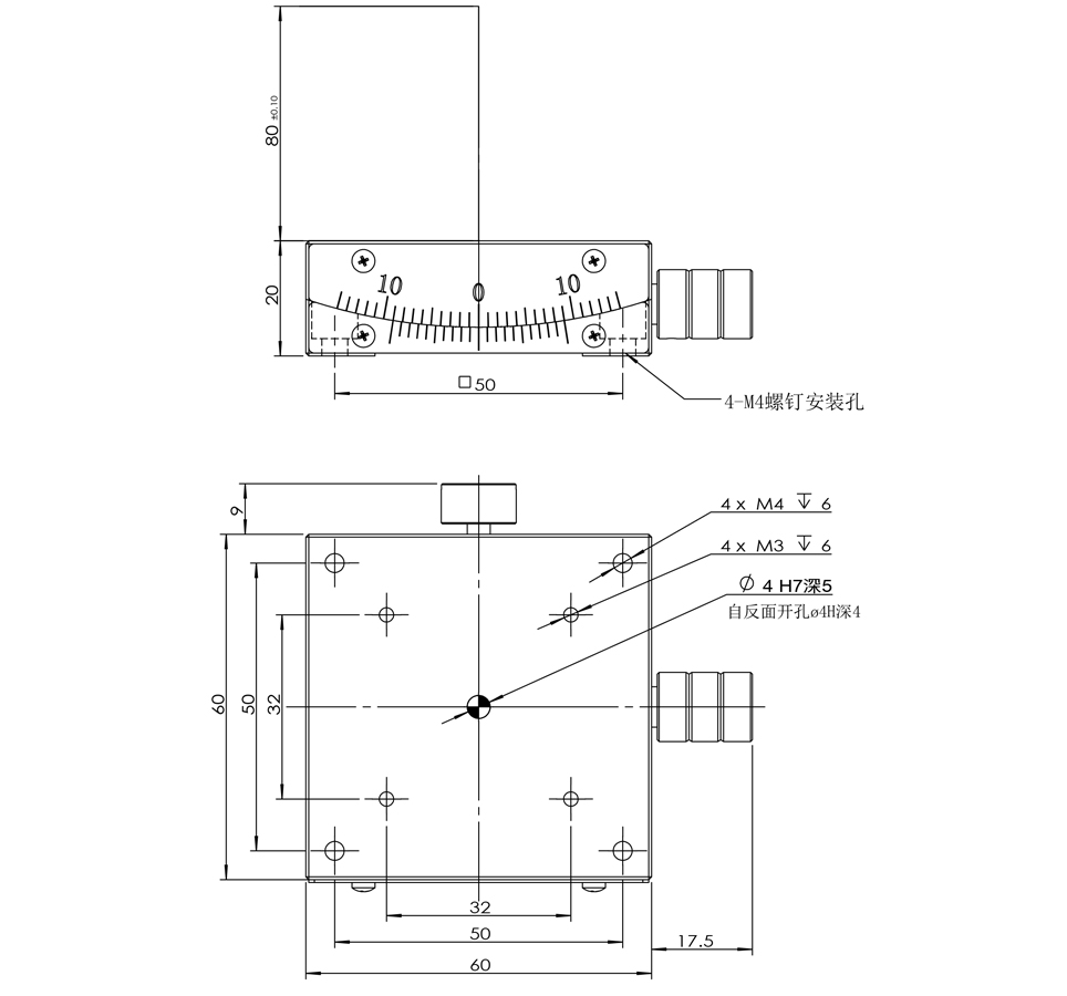 高精度手動角位臺 弧擺臺PT-SD40/50/60