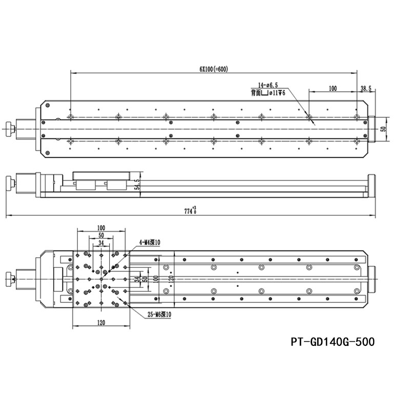 PT-GD140G 高精度電動(dòng)平移臺(tái) X軸位移臺(tái) 位移臺(tái) 平移臺(tái) 平臺(tái) 滑臺(tái)