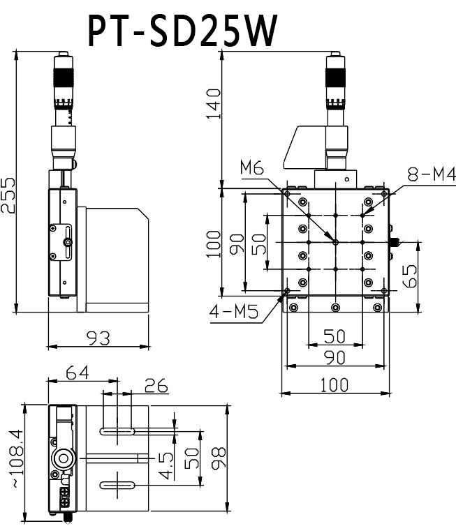 PT-SD25W/25E手動(dòng)平移臺(tái)Z軸升降臺(tái)數(shù)顯調(diào)節(jié)升降臺(tái)