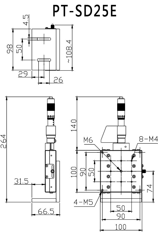 PT-SD25W/25E手動(dòng)平移臺(tái)Z軸升降臺(tái)數(shù)顯調(diào)節(jié)升降臺(tái)