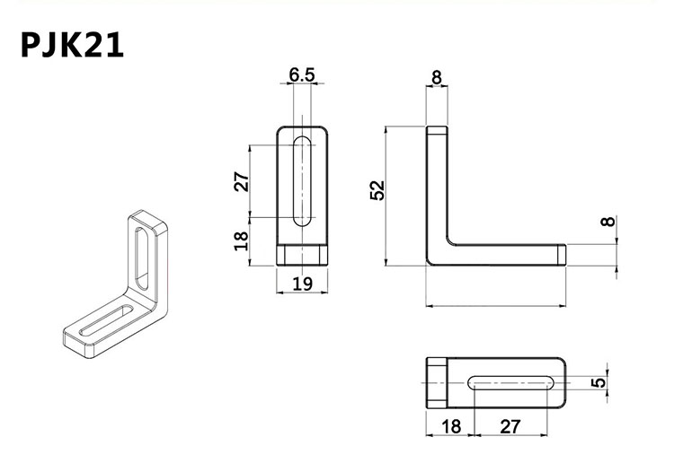 PJK21直角轉(zhuǎn)接架直角固定塊