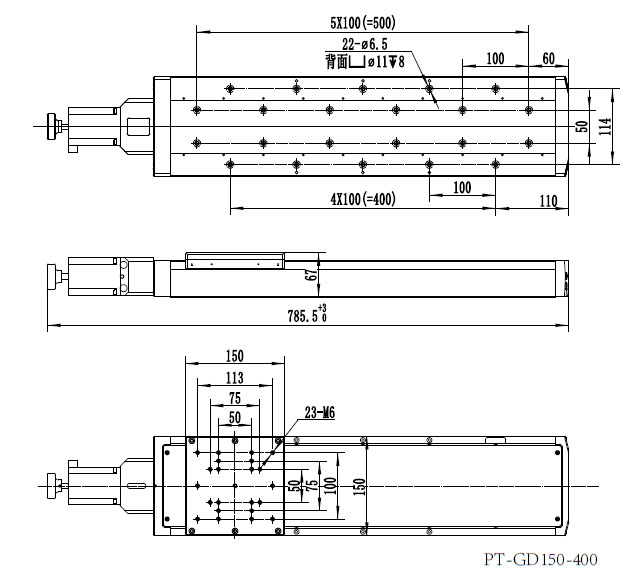 PT-GD150 高精度電動平移臺 電動滑臺 電動移動臺 平移臺 一維臺