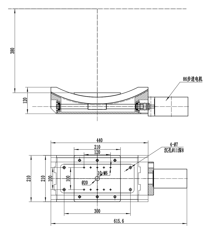 PT-GD307 電動角位臺 角度調(diào)節(jié)臺 傾斜調(diào)整臺 ±20度調(diào)節(jié)臺承載100公斤