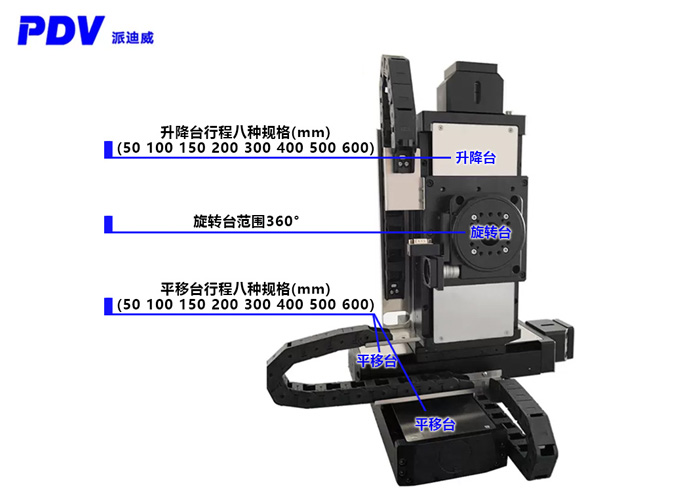 PT-GD150(201)四維電動調節(jié)平臺 平移升降旋轉四維組合位移臺